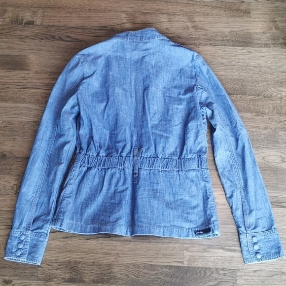 Oakley Light Denim Chambray Button-Up Coat Small - Picture 2 of 11